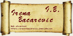 Irena Bačarević vizit kartica